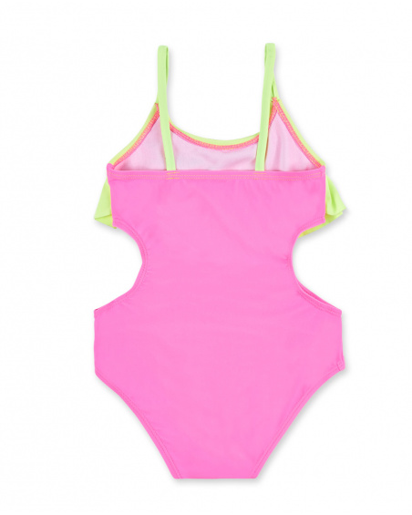 Maillot de bain fille vert fuchsia Collection Neon Jungle