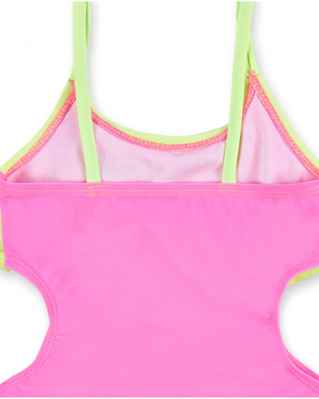 Maillot de bain fille vert fuchsia Collection Neon Jungle