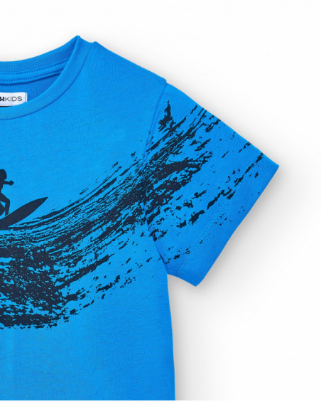 Camiseta manga corta para niño en azul colección Tenerife Surf