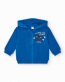Sudadera felpa para niño con capucha en azul colección Ocean Wonders Sudadera felpa para niño con capucha en azul colección Ocean Wonders