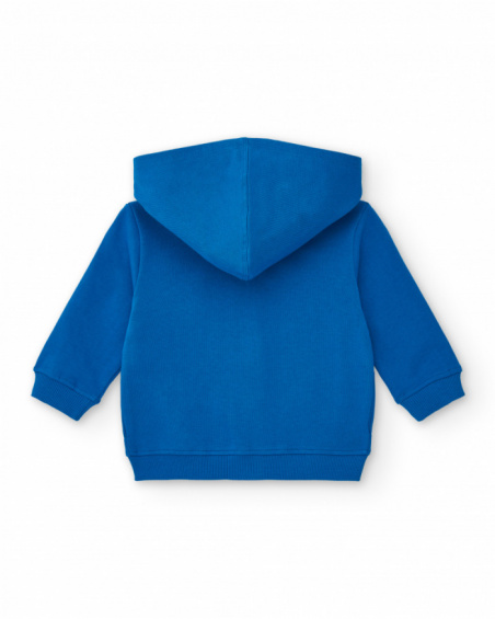 Sudadera felpa para niño con capucha en azul colección Ocean Wonders Sudadera felpa para niño con capucha en azul colección Ocean Wonders