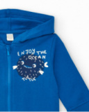 Sudadera felpa para niño con capucha en azul colección Ocean Wonders Sudadera felpa para niño con capucha en azul colección Ocean Wonders