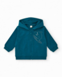 Sudadera felpa para niño con capucha en verde colección Laguna Beach Sudadera felpa para niño con capucha en verde colección Laguna Beach