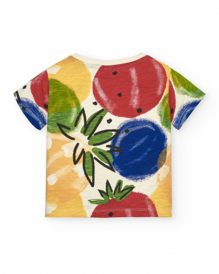 Camiseta de niño en colores vibrantes con estampado de frutas