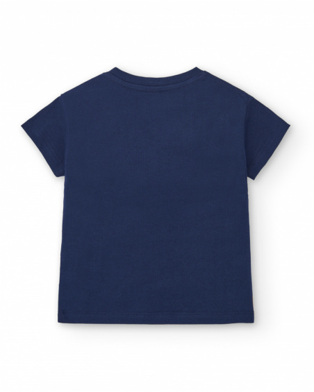 Camiseta de niño en azul marino con estampado de frutas