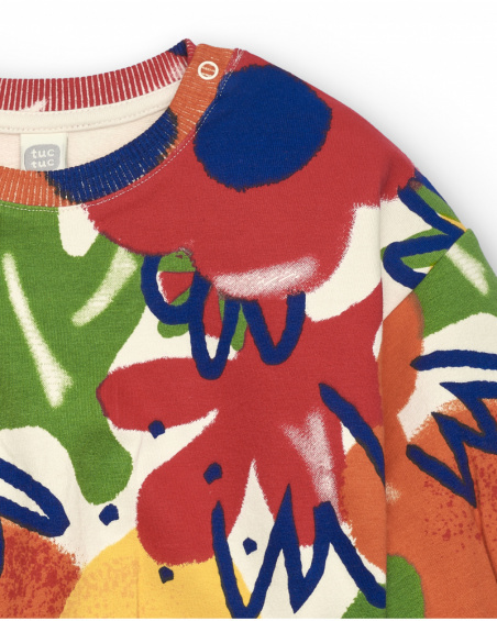 Sweat multicolore pour fille avec imprimé floral collection