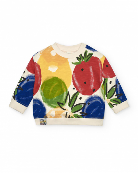 Sudadera de niño multicolor con estampado de frutas colección Music Up