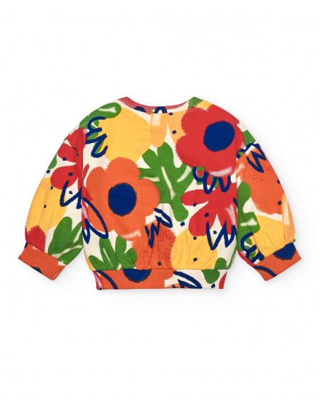 Sweat multicolore pour fille avec imprimé floral collection