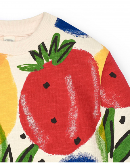Sudadera de niño multicolor con estampado de frutas colección Music Up
