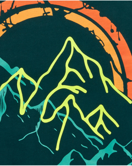 Sweat garçon vert imprimé montagne de la collection Soulvivor
