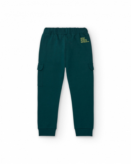 Pantalon long garçon vert avec poche cargo collection Soulvivor