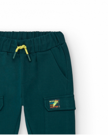 Pantalon long garçon vert avec poche cargo collection Soulvivor
