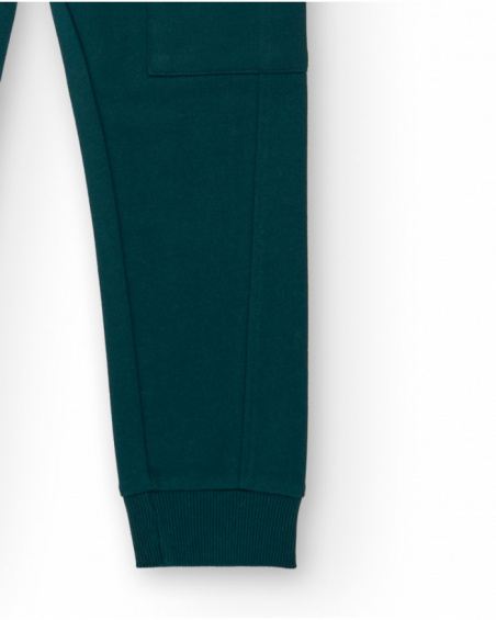 Pantalon long garçon vert avec poche cargo collection Soulvivor
