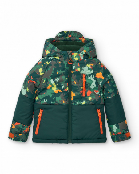 Manteau imperméable garçon imprimé camouflage vert collection Soulvivor