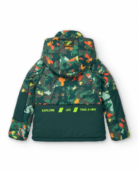 Manteau imperméable garçon imprimé camouflage vert collection Soulvivor