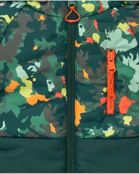 Manteau imperméable garçon imprimé camouflage vert collection Soulvivor