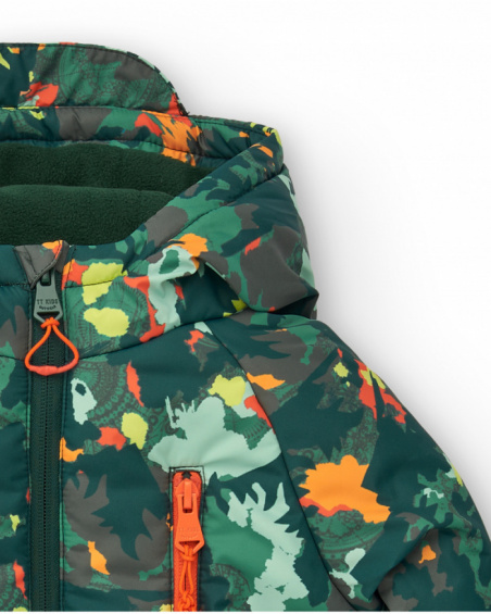Manteau imperméable garçon imprimé camouflage vert collection Soulvivor
