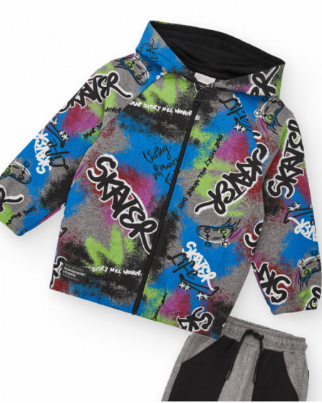 Ensemble veste et pantalon long garçon imprimé skater et poches contrastées collection Skater Life