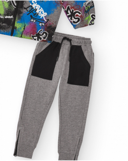 Ensemble veste et pantalon long garçon imprimé skater et poches contrastées collection Skater Life