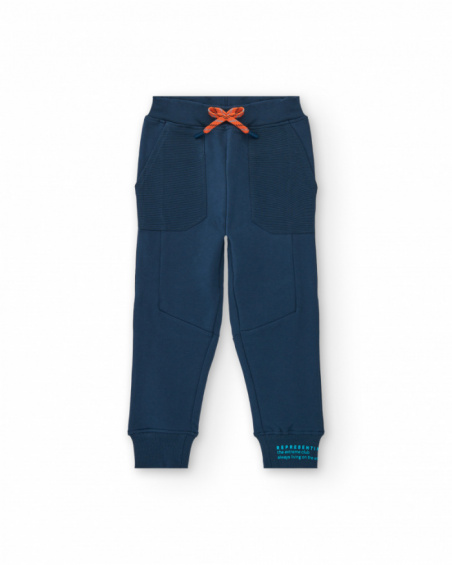 Pantalon de jogging garçon bleu marine avec cordon réglable collection Icebreaker