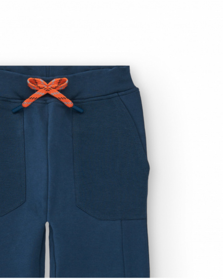 Pantalon de jogging garçon bleu marine avec cordon réglable collection Icebreaker