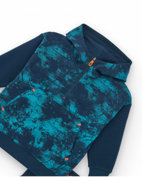 Ensemble sweat et pantalon peluche garçon bleu marine à imprimé graphique collection Icebreaker