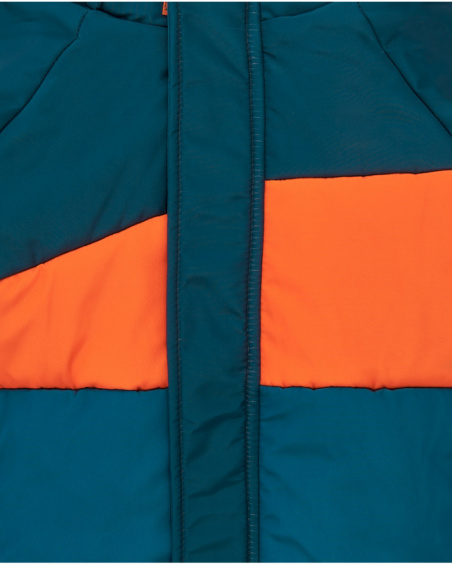 Doudoune garçon bleu marine détails orange collection Icebreaker