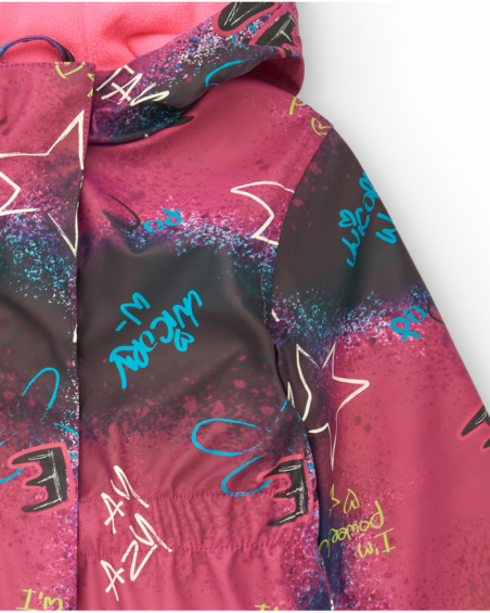 Imperméable rose à imprimé graffiti pour fille collection Crazy
