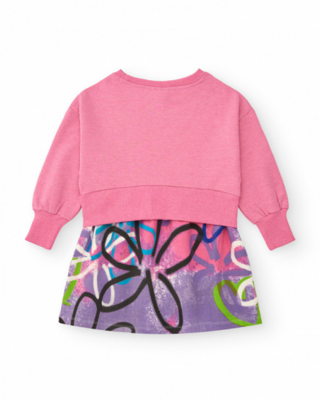 Robe rose à imprimé graffiti pour fille collection Crazy