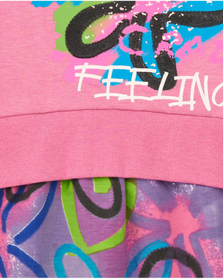 Robe rose à imprimé graffiti pour fille collection Crazy