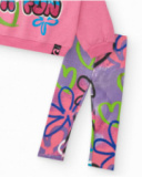Ensemble sweat rose et legging imprimé fille collection Crazy