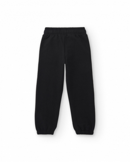 Pantalon jogger noir avec imprimé fille collection Crazy