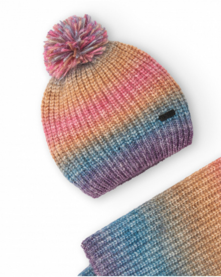 Ensemble bonnet et écharpe dégradé fille collection Colorfield