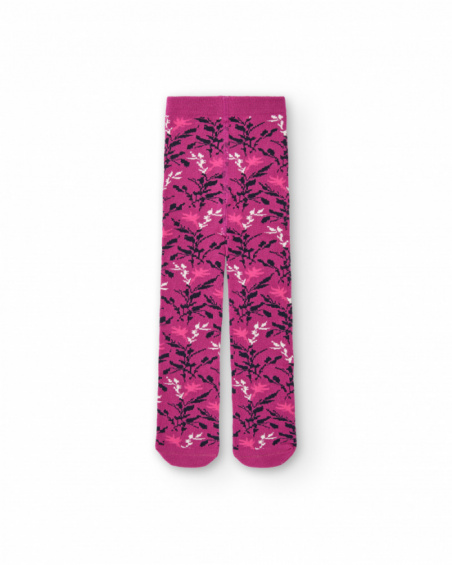 Justaucorps fuchsia imprimé fleuri fille collection Colorfield