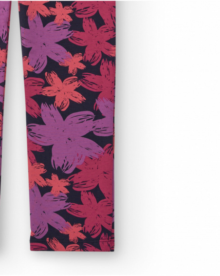 Legging à imprimé fleuri dans les tons rose et violet pour