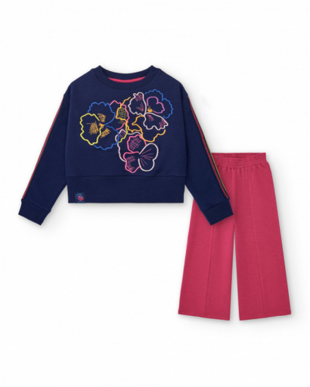 Ensemble sweat et pantalon jupe-culotte fille collection Cold