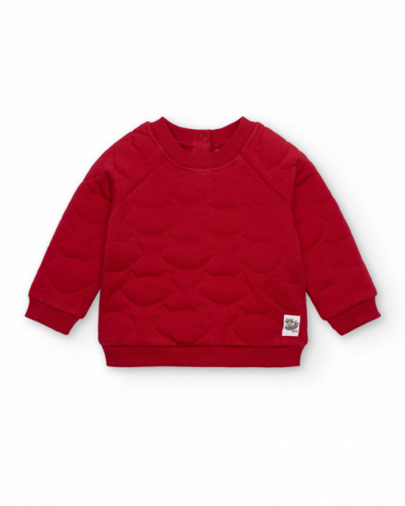 Ensemble sweat et pantalon rouge et blanc garçon collection Sweet Racoon