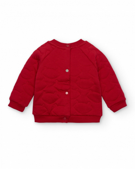 Ensemble sweat et pantalon rouge et blanc garçon collection Sweet Racoon