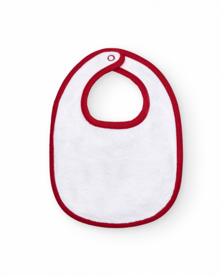 Set de 2 baberos unisex en beige y blanco con bordados de mapache colección Sweet Racoon