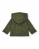 Veste à capuche verte pour garçon avec imprimé chat, collection