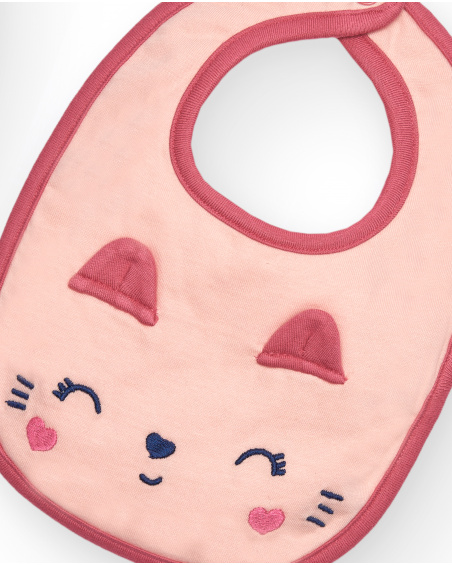 Pack de bavoirs fille rose et bleu imprimé chatons, collection