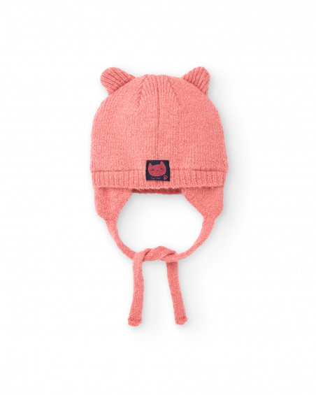 Bonnet fille rose avec motif tête de chat collection Lovely