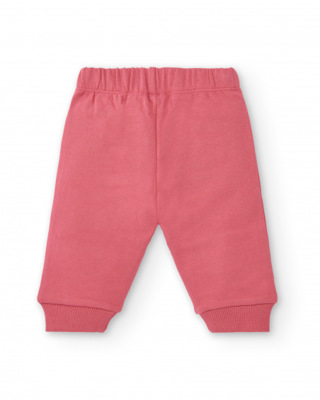 Ensemble fille rose avec veste imprimé chatons collection