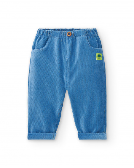 Ensemble t-shirt et pantalon bleu garçon imprimé hérisson