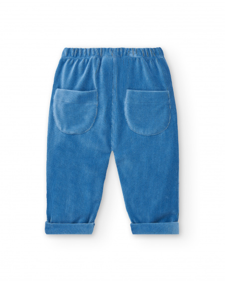 Ensemble t-shirt et pantalon bleu garçon imprimé hérisson