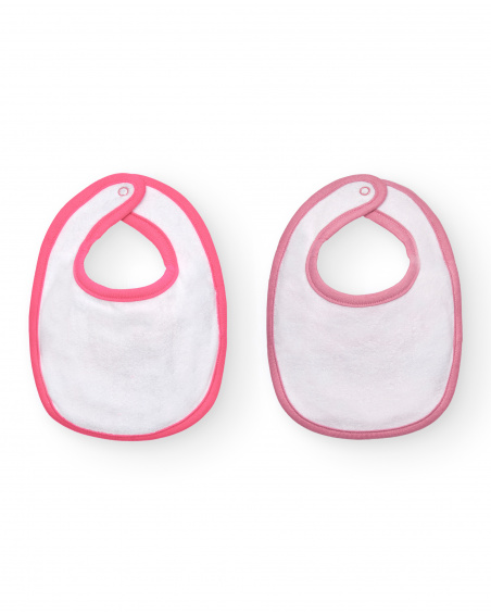 Lot de 2 bavoirs fille rose imprimé hérisson Collection