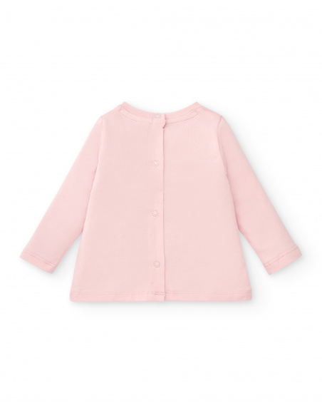 Ensemble fille t-shirt, veste et pantalon rose imprimé hérisson