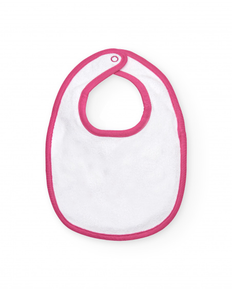 Pack de bavoirs fille rose et blanc motif lapin collection