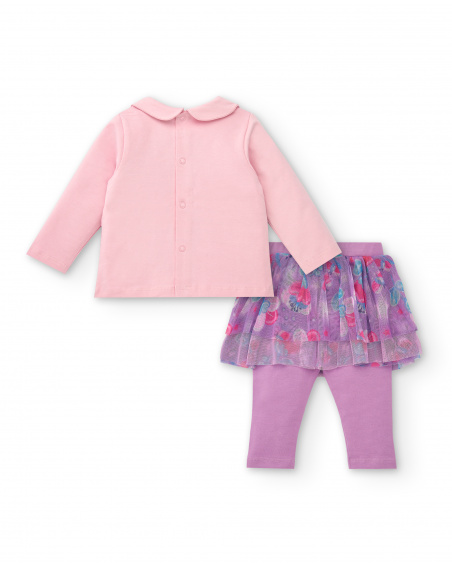 Ensemble fille rose avec jupe en tulle collection Glitter Tales