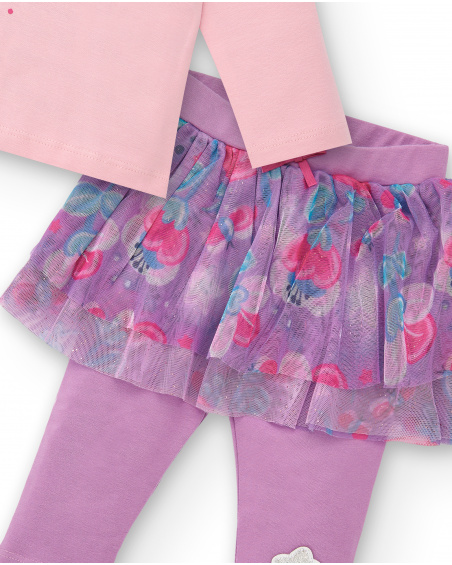 Ensemble fille rose avec jupe en tulle collection Glitter Tales